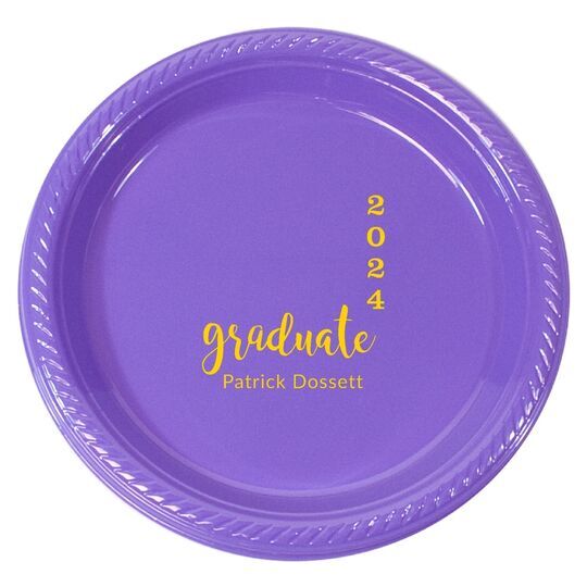 Graduate and Year Graduation Plastic Plates